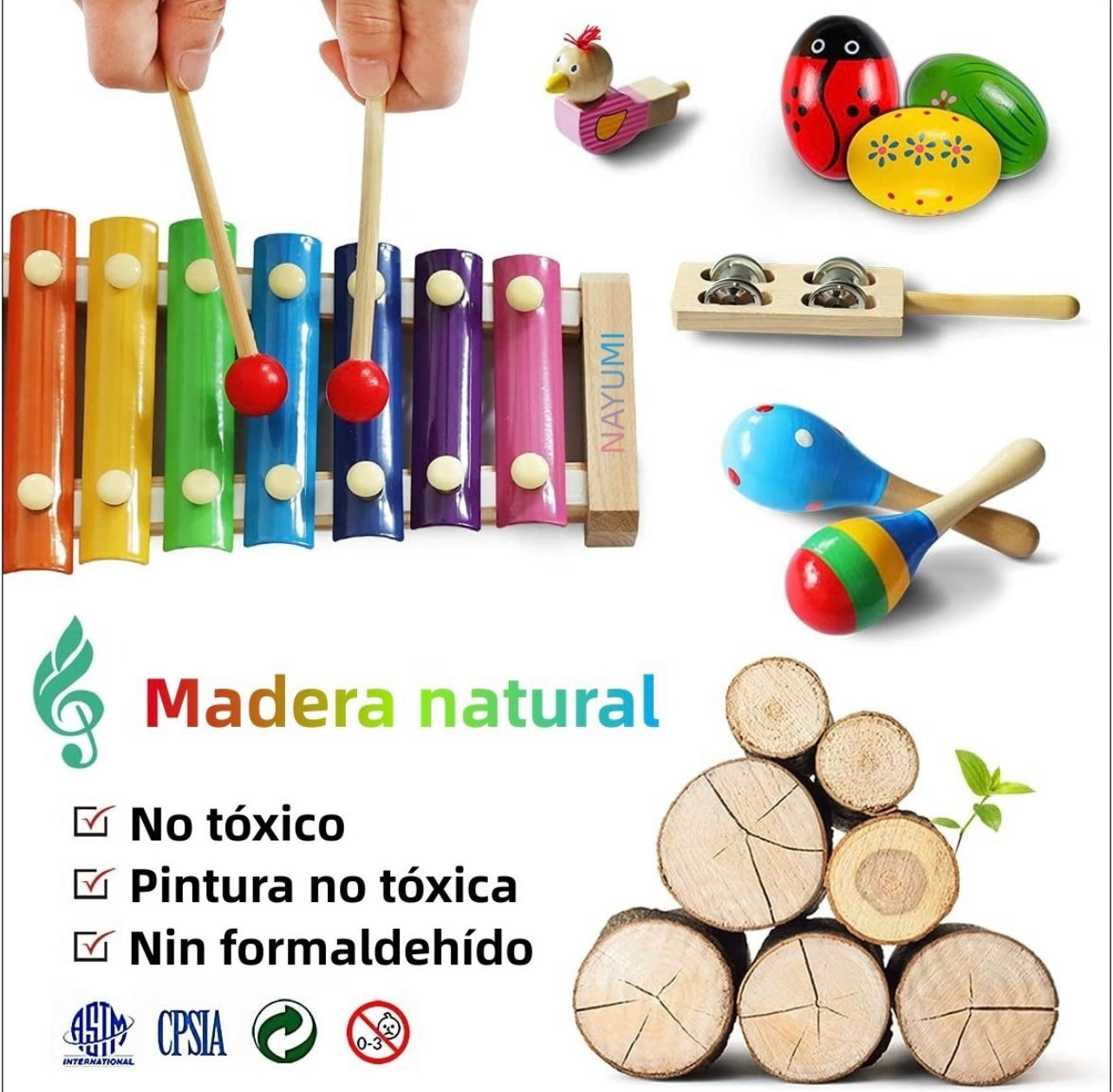 Instrumentos musicales de madera para niños deals